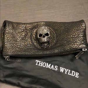 Thomas Wylde crystal skeleton clutch